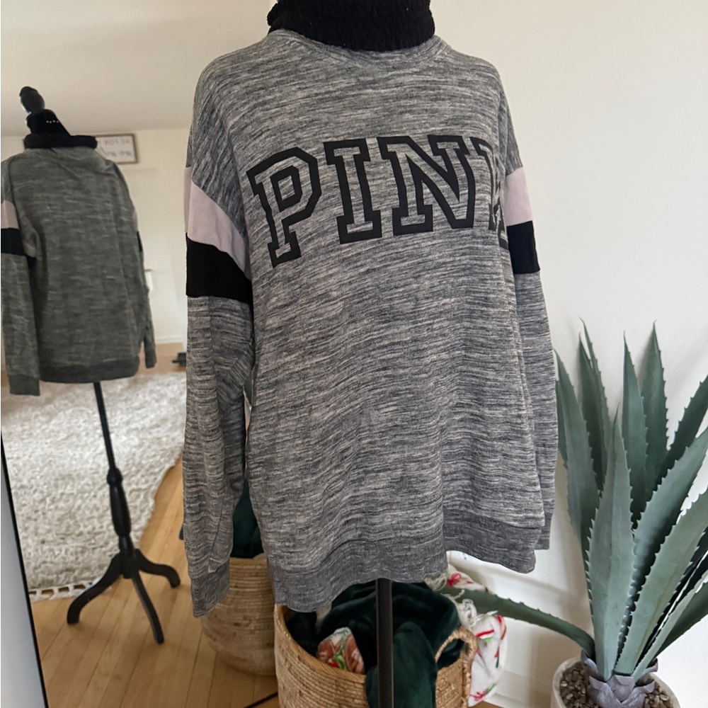 Victoria's Secret PINK Gray and Black Sweater